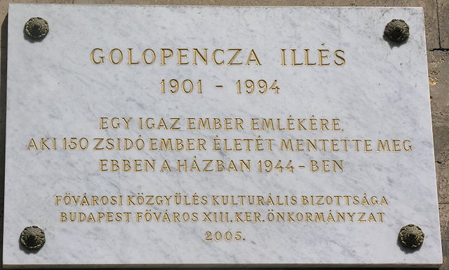 Golopencza Illés emléktáblája